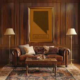Nevada State Minimalist Art Map Cultural Poster PosterGoat