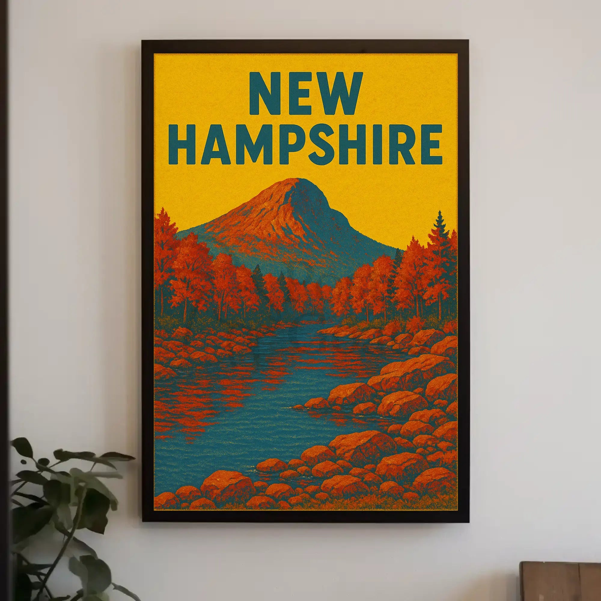 New Hampshire Autumn Landscape Vintage Travel Poster PosterGoat