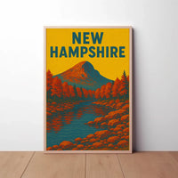 New Hampshire Autumn Landscape Vintage Travel Poster PosterGoat