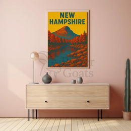 New Hampshire Autumn Landscape Vintage Travel Poster PosterGoat