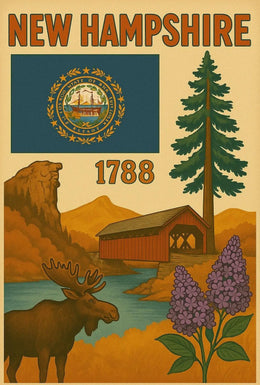 New Hampshire Heritage Tribute Travel Poster PosterGoat