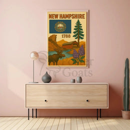 New Hampshire Heritage Tribute Travel Poster PosterGoat