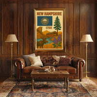 New Hampshire Heritage Tribute Travel Poster PosterGoat