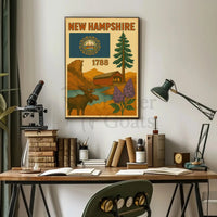 New Hampshire Heritage Tribute Travel Poster PosterGoat
