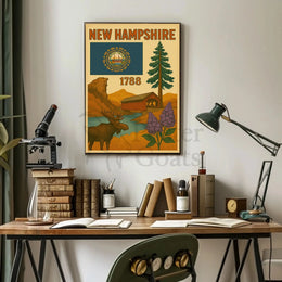 New Hampshire Heritage Tribute Travel Poster PosterGoat