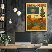 New Hampshire Heritage Tribute Travel Poster PosterGoat