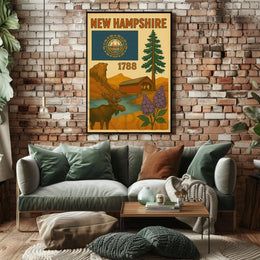 New Hampshire Heritage Tribute Travel Poster PosterGoat