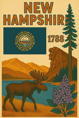 New Hampshire Heritage Vintage Travel Poster PosterGoat
