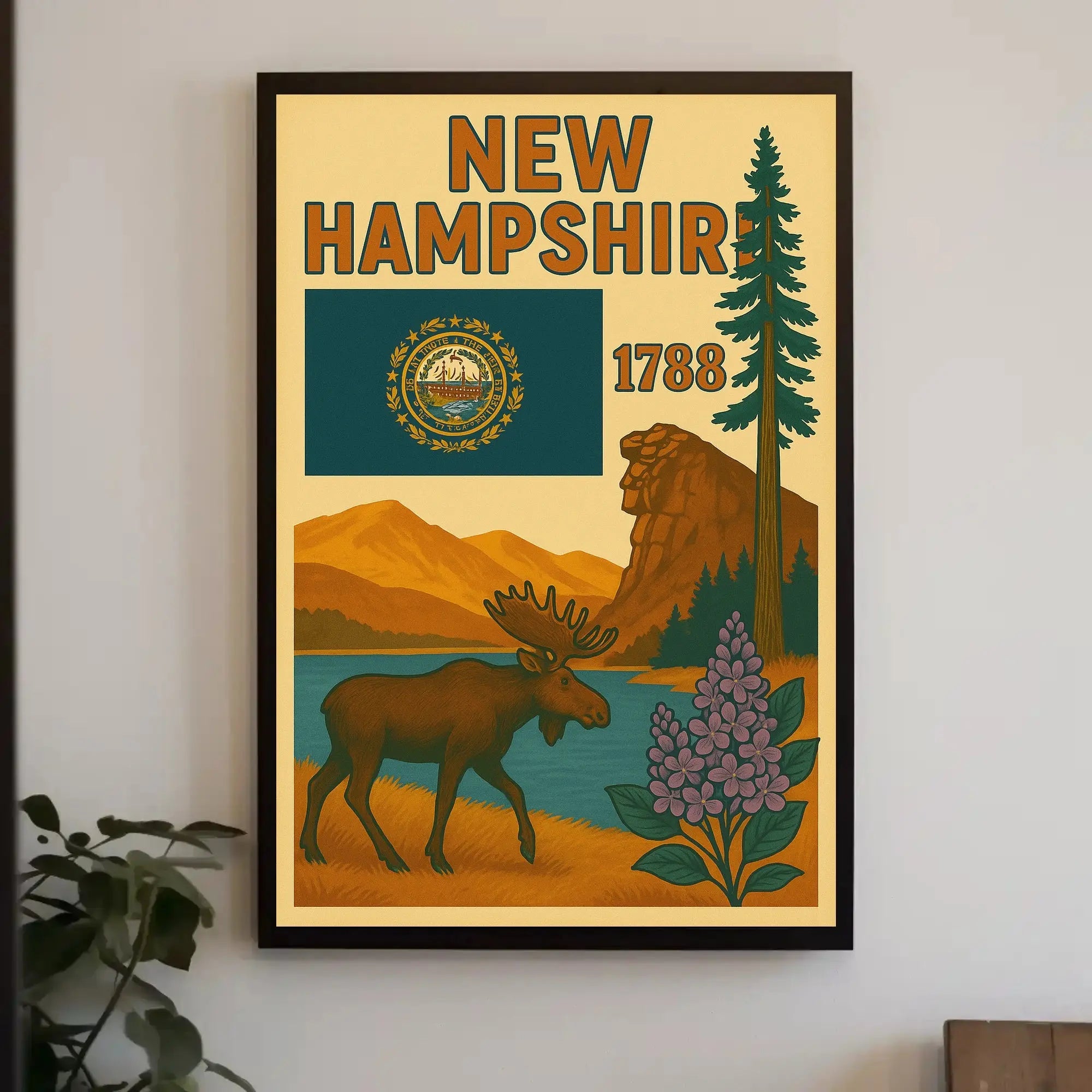 New Hampshire Heritage Vintage Travel Poster PosterGoat