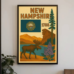New Hampshire Heritage Vintage Travel Poster PosterGoat