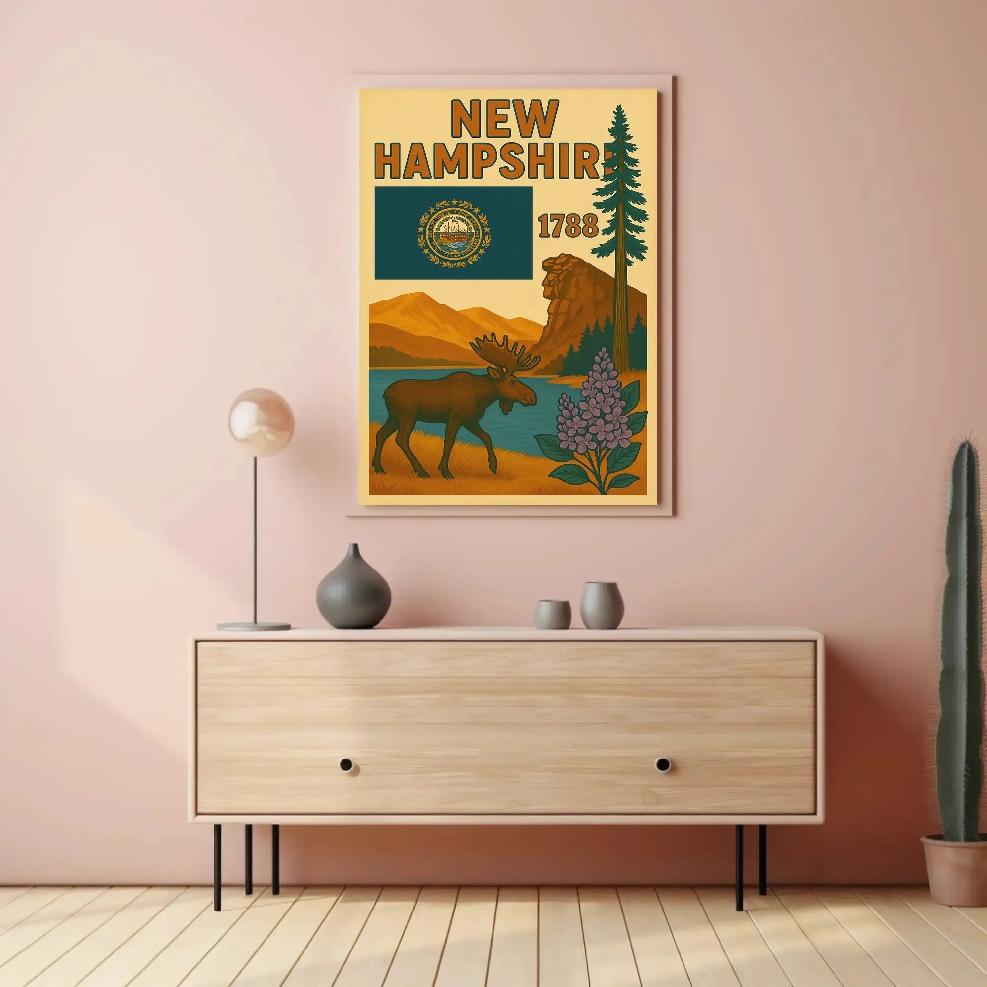 New Hampshire Heritage Vintage Travel Poster PosterGoat