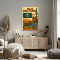 New Hampshire Heritage Vintage Travel Poster PosterGoat