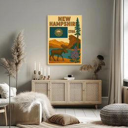 New Hampshire Heritage Vintage Travel Poster PosterGoat
