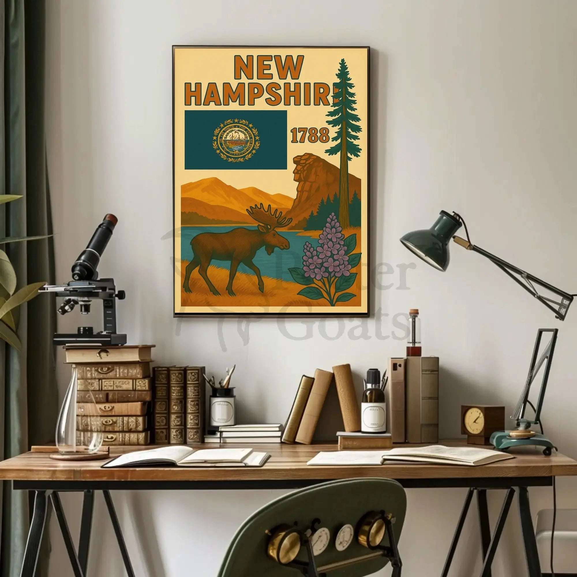 New Hampshire Heritage Vintage Travel Poster PosterGoat
