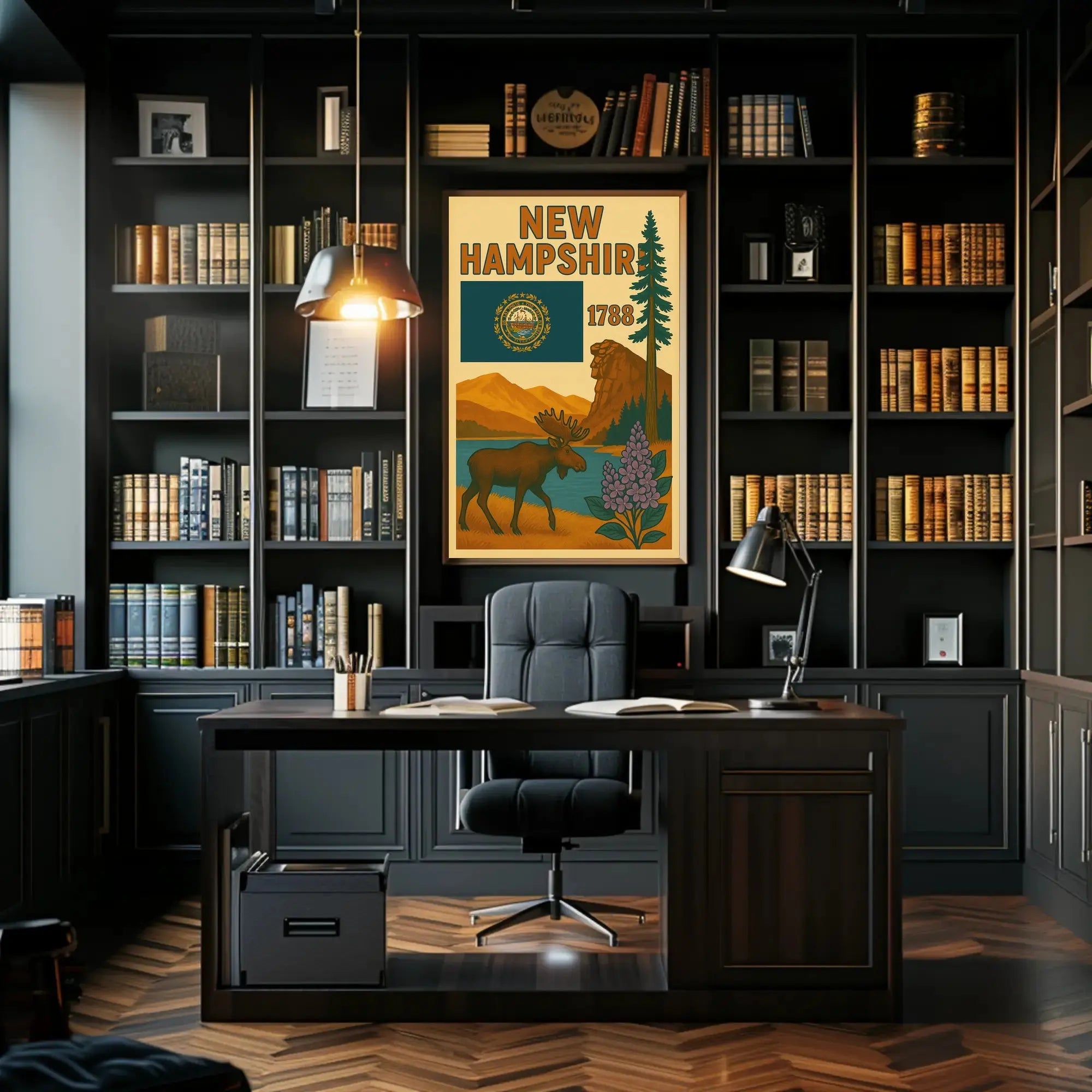 New Hampshire Heritage Vintage Travel Poster PosterGoat
