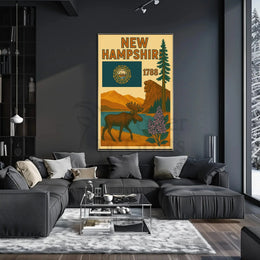 New Hampshire Heritage Vintage Travel Poster PosterGoat