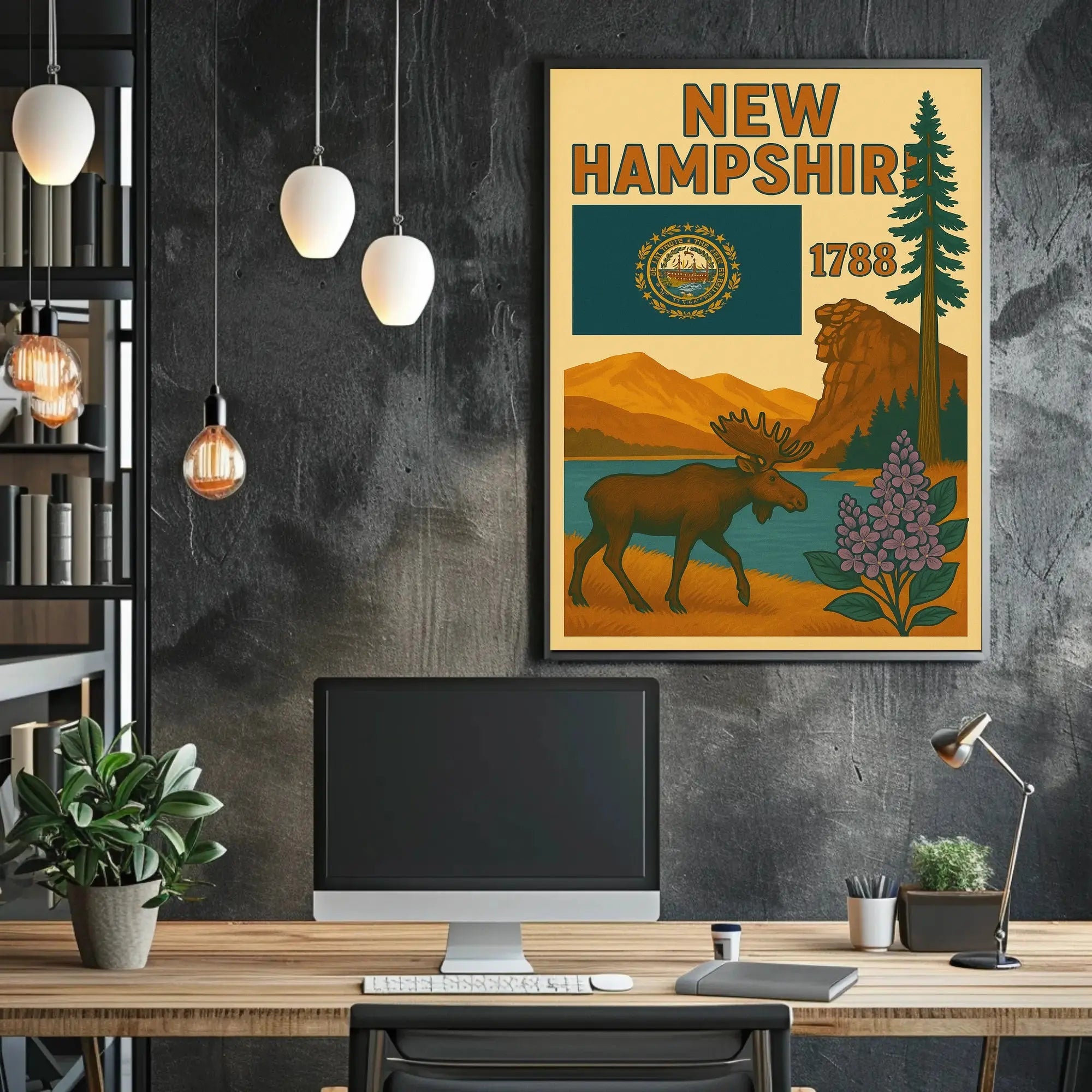 New Hampshire Heritage Vintage Travel Poster PosterGoat