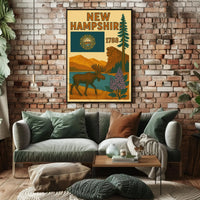 New Hampshire Heritage Vintage Travel Poster PosterGoat