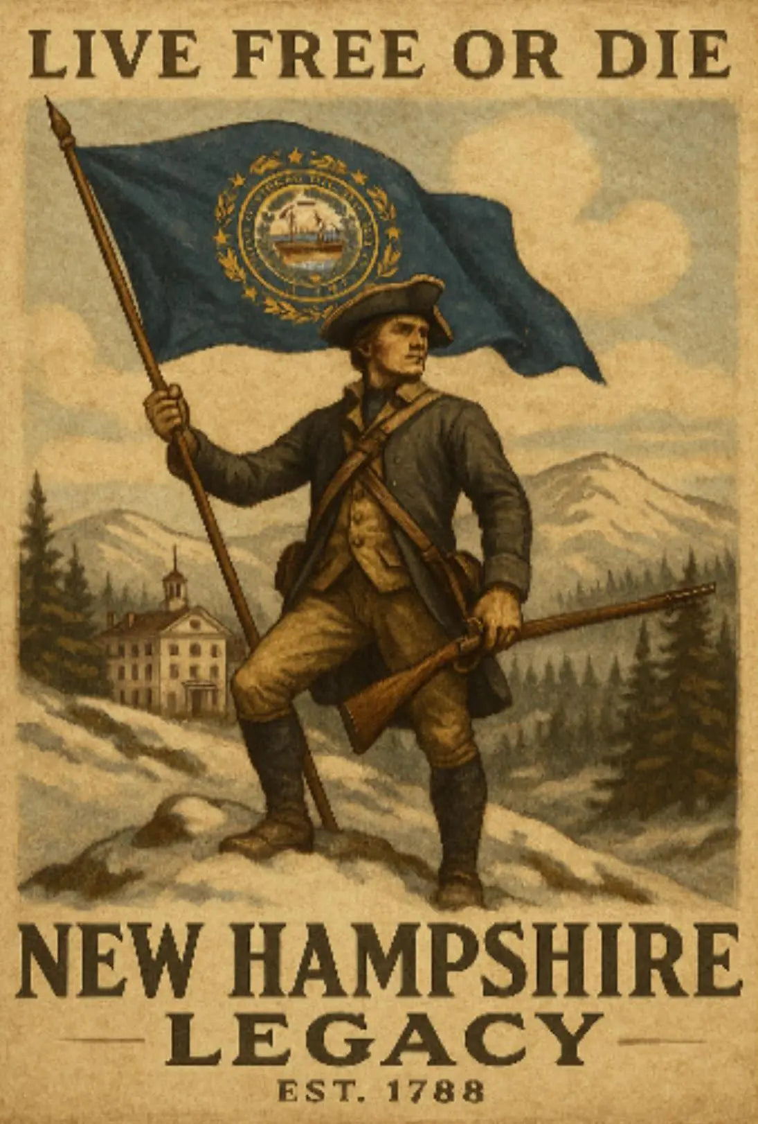 New Hampshire Legacy Historical Heritage Poster PosterGoat