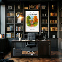 New Hampshire Manchester Clock Tower Travel Poster PosterGoat