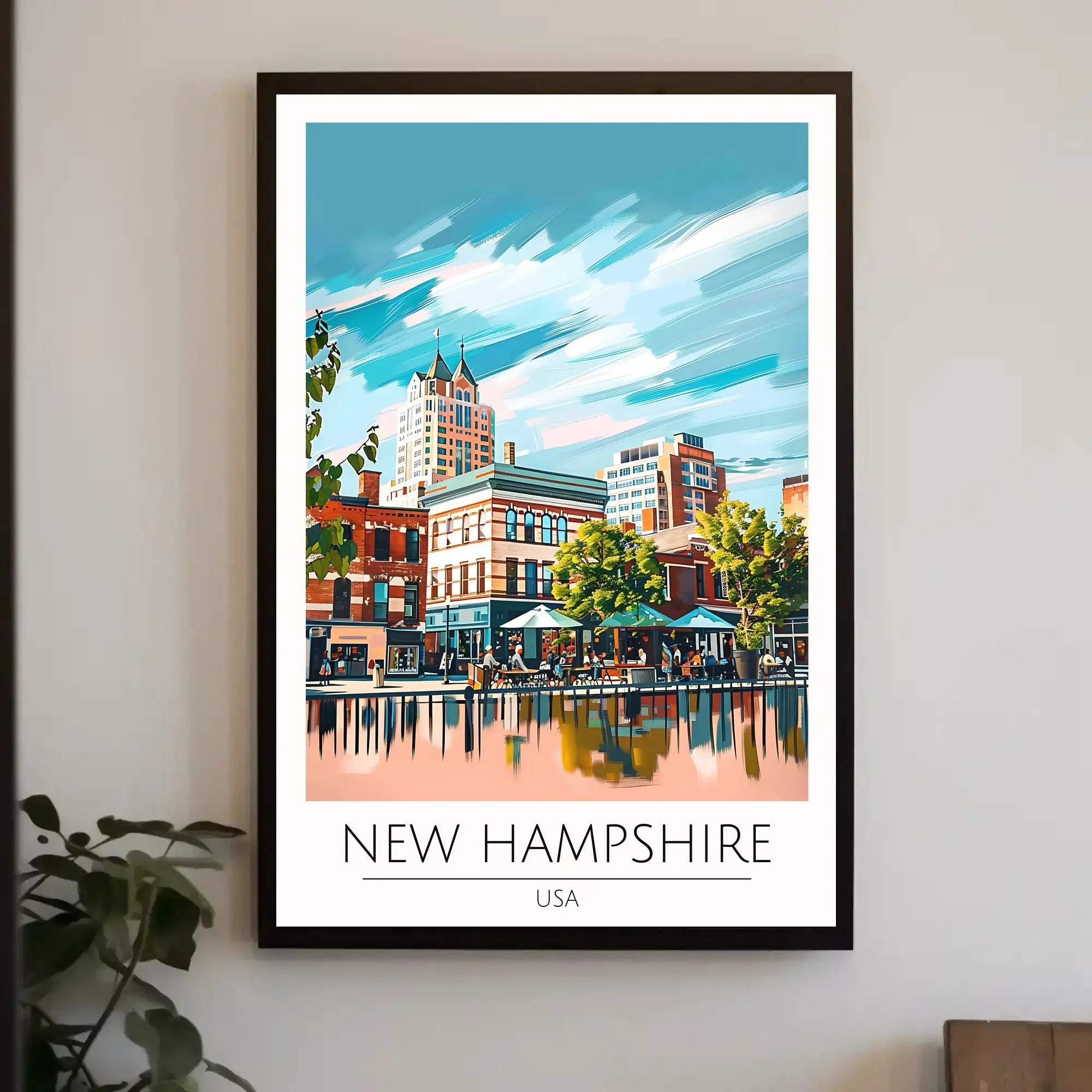 New Hampshire Street Scene Travel Poster PosterGoat