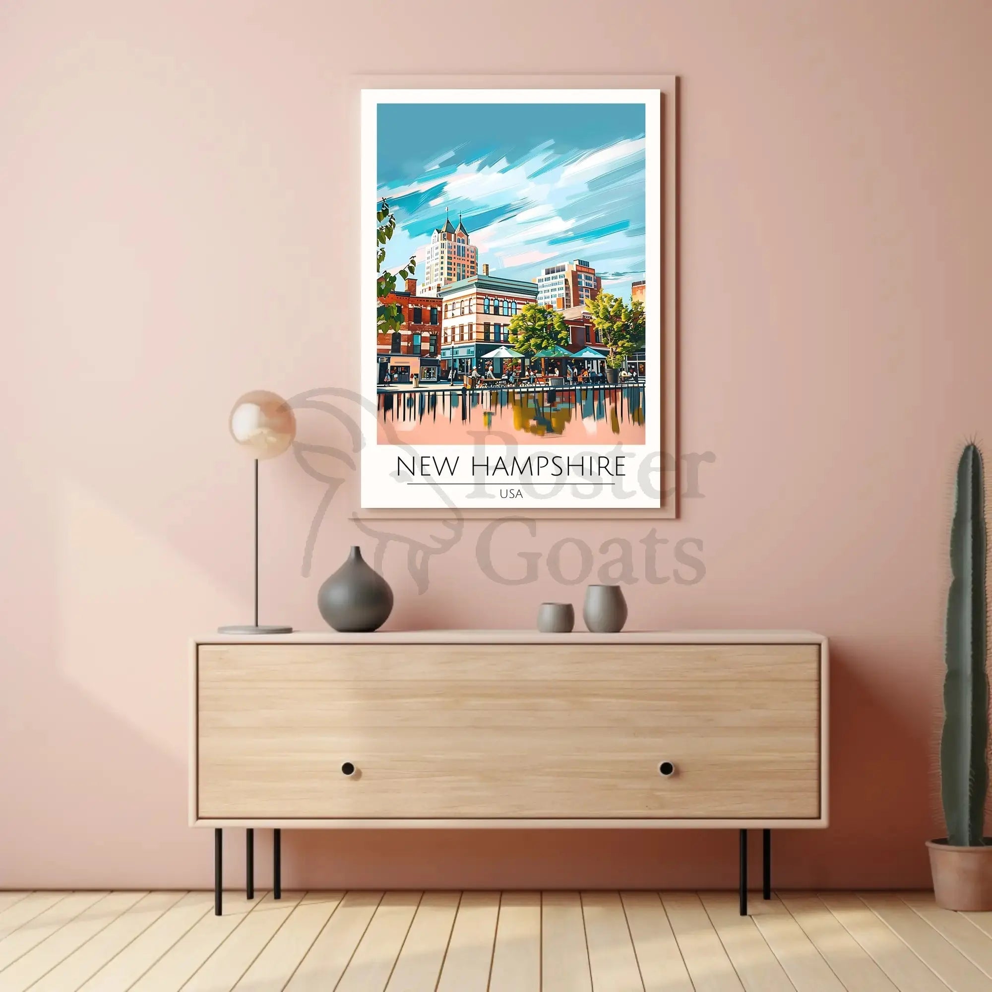 New Hampshire Street Scene Travel Poster PosterGoat