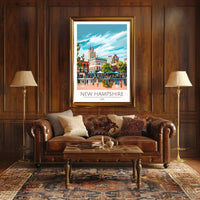 New Hampshire Street Scene Travel Poster PosterGoat