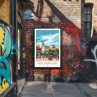 New Hampshire Street Scene Travel Poster PosterGoat