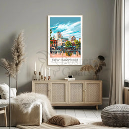 New Hampshire Street Scene Travel Poster PosterGoat