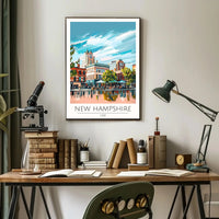 New Hampshire Street Scene Travel Poster PosterGoat