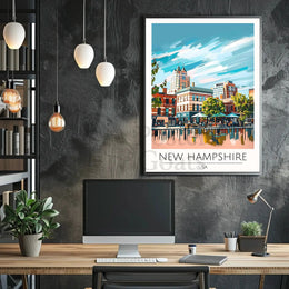 New Hampshire Street Scene Travel Poster PosterGoat