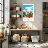 New Hampshire Street Scene Travel Poster PosterGoat