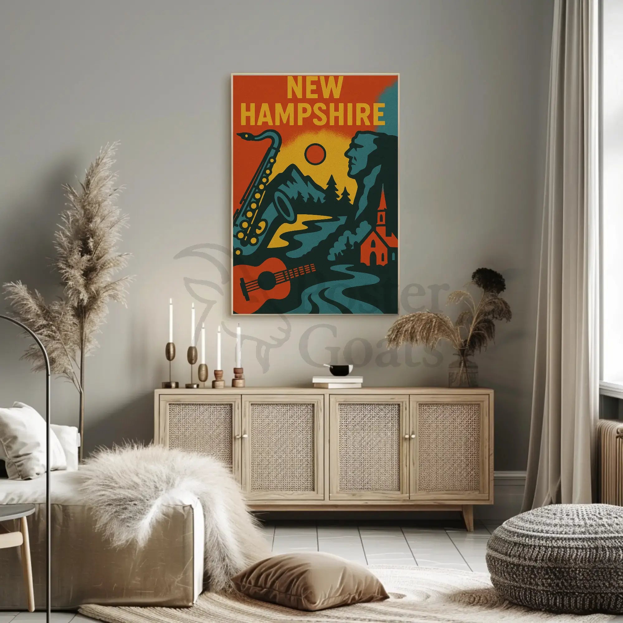 New Hampshire Vintage Heritage and Nature Cultural Poster PosterGoat