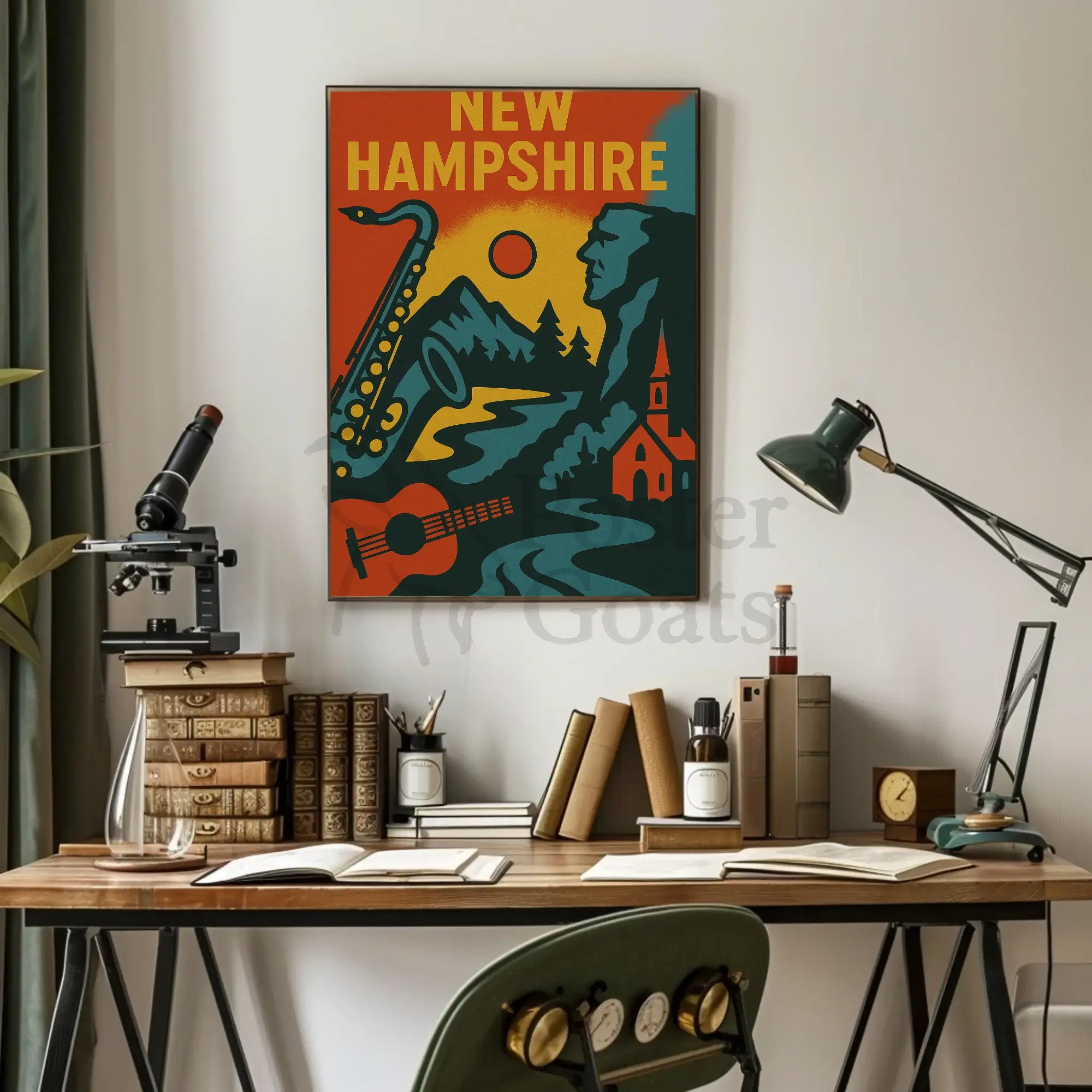 New Hampshire Vintage Heritage and Nature Cultural Poster PosterGoat