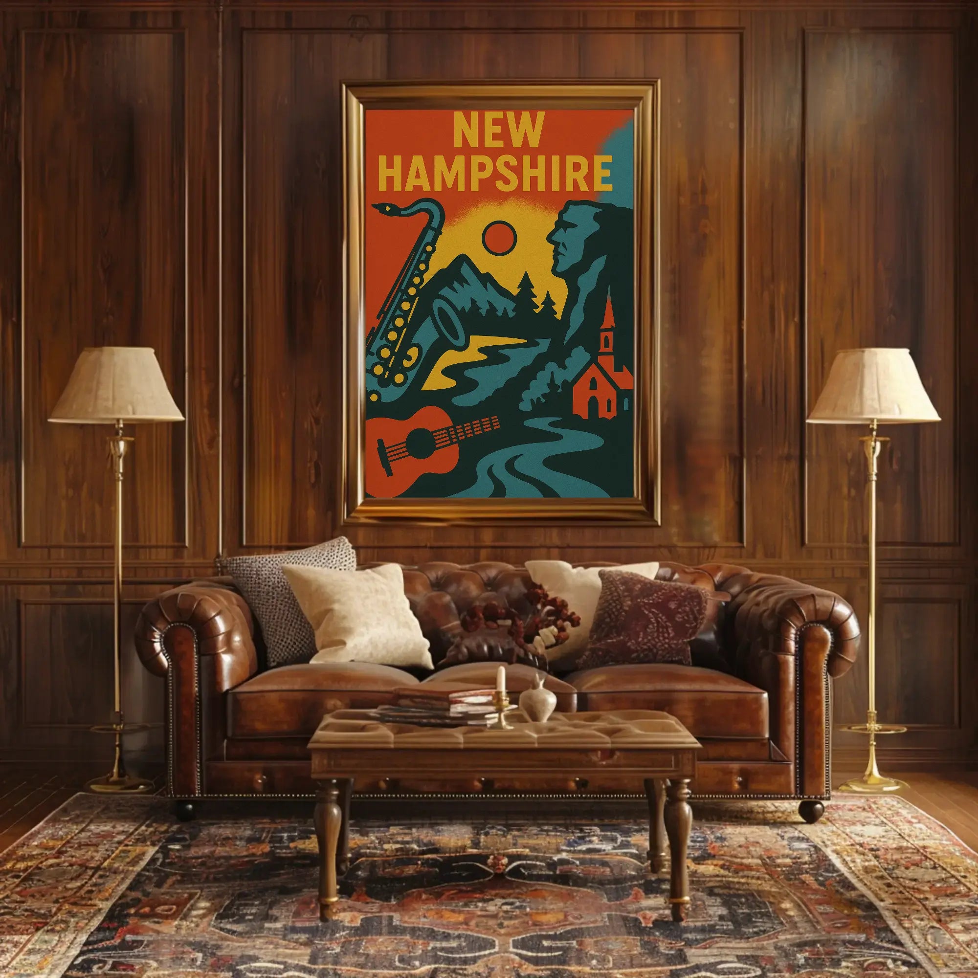 New Hampshire Vintage Heritage and Nature Cultural Poster PosterGoat