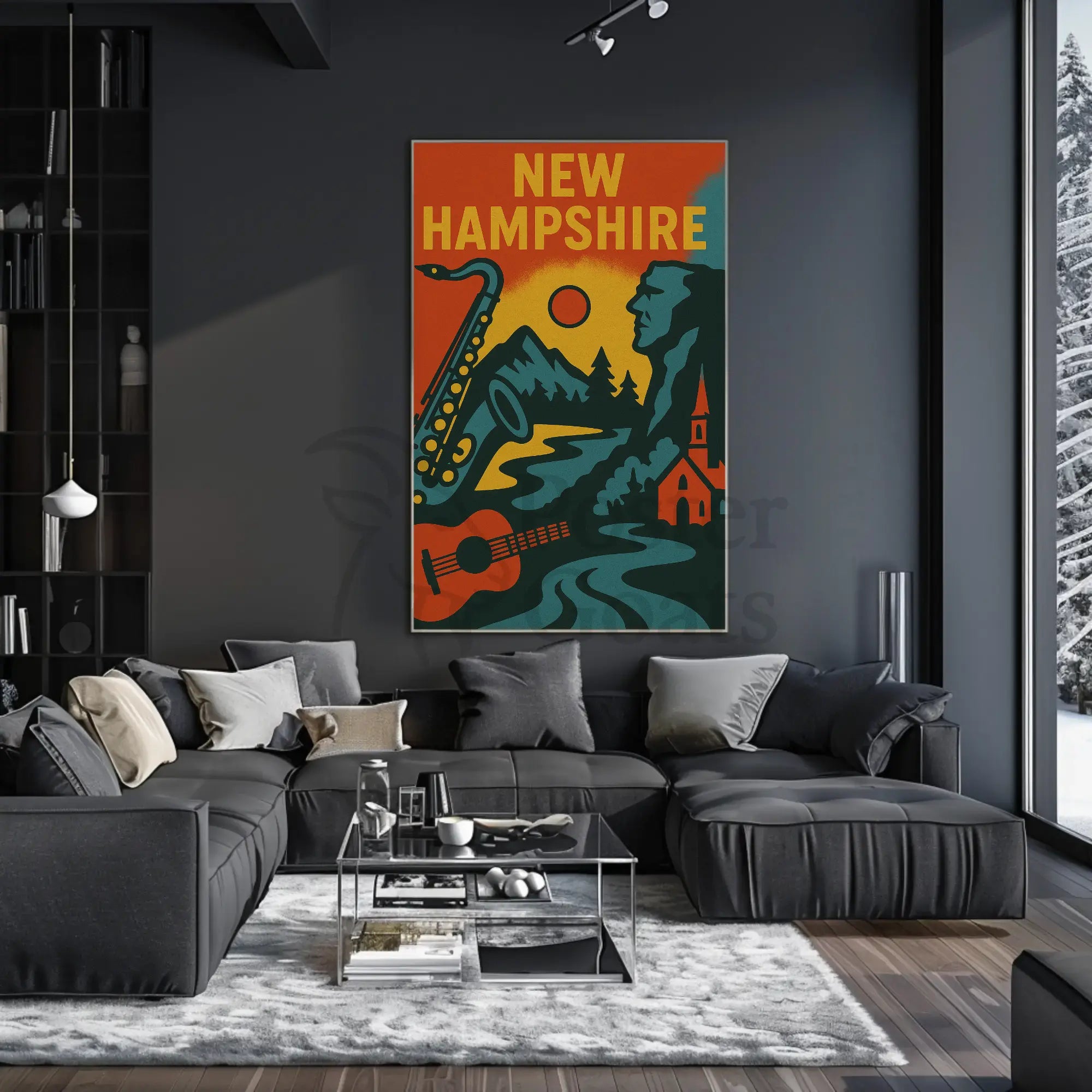 New Hampshire Vintage Heritage and Nature Cultural Poster PosterGoat