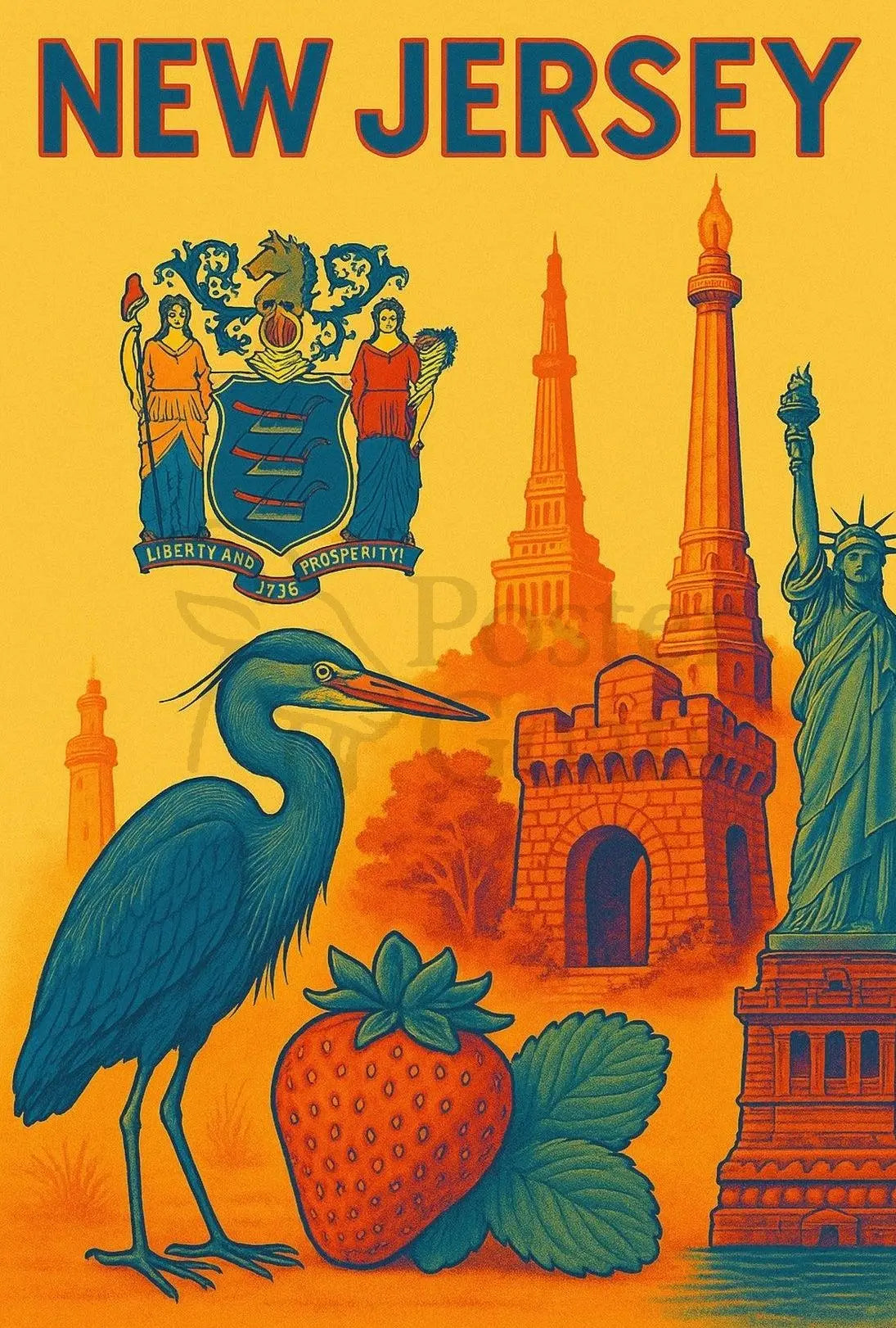 New Jersey Heritage Travel Poster PosterGoat