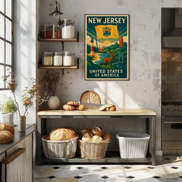New Jersey Icons Vintage Travel Poster PosterGoat