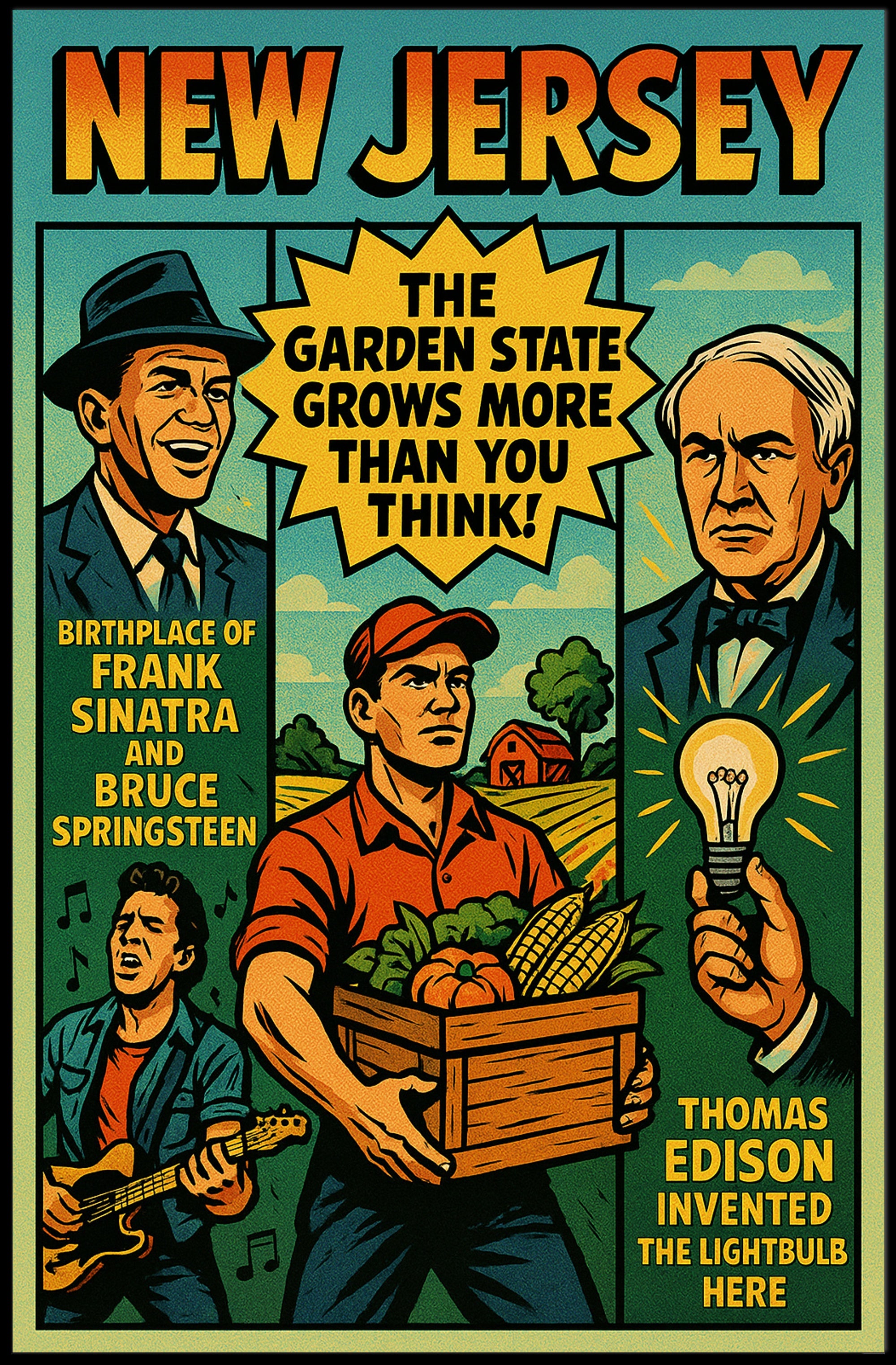 New Jersey The Garden State Wall Art Print PosterGoat