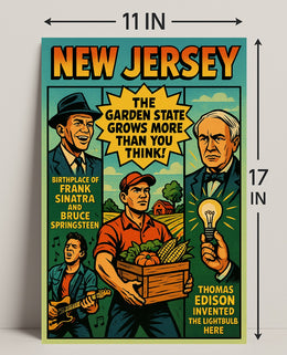 New Jersey The Garden State Wall Art Print PosterGoat
