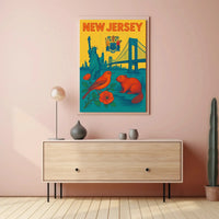 New Jersey Vibrant Retro Travel Poster PosterGoat