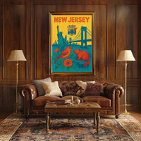 New Jersey Vibrant Retro Travel Poster PosterGoat