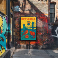 New Jersey Vibrant Retro Travel Poster PosterGoat