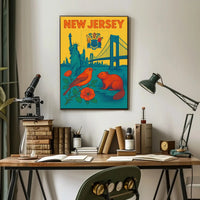 New Jersey Vibrant Retro Travel Poster PosterGoat