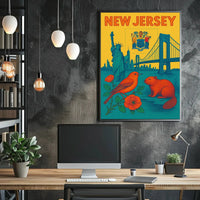 New Jersey Vibrant Retro Travel Poster PosterGoat