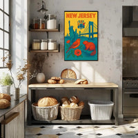 New Jersey Vibrant Retro Travel Poster PosterGoat