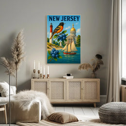 New Jersey Vintage Travel Celebration Travel Poster PosterGoat
