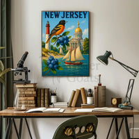 New Jersey Vintage Travel Celebration Travel Poster PosterGoat
