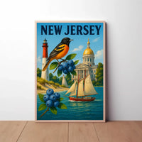 New Jersey Vintage Travel Celebration Travel Poster PosterGoat
