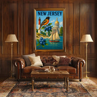 New Jersey Vintage Travel Celebration Travel Poster PosterGoat
